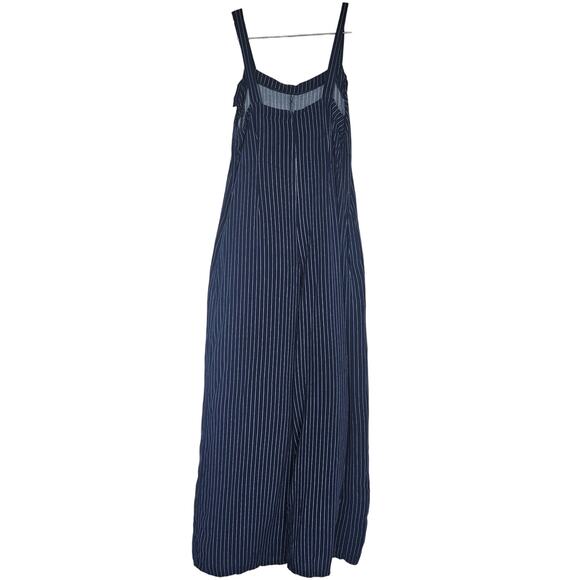 Gypsies & Moondust Medium Pinstripe Sleeveless Jumper Pockets Wide Leg Flowy - Picture 2 of 16